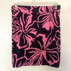 GRACE ELEMENTS tropical floral pink navy mini skirt size 8